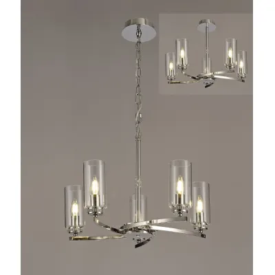 Buckingham Pendant Semi Flush, 5 x E14, Polished Nickel