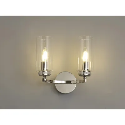 Buckingham Wall Lamp Switched, 2 x E14, Polished Nickel