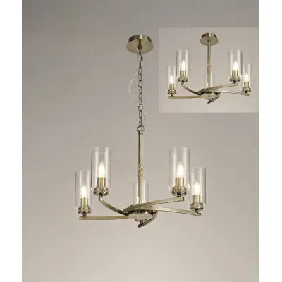 Buckingham Pendant Semi Flush, 5 x E14, Antique Brass