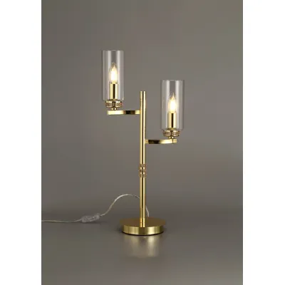 Buckingham Table Lamp, 2 x E14, Polished Gold