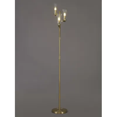 Buckingham Floor Lamp, 3 x E14, Antique Brass
