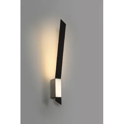 Benenden Wall Lamp, 1 x 8W LED, 3000K, 560lm, Sand Black Satin Nickel, 3yrs Warranty