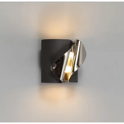 Whitehall Wall Lamp, 1 x 7W LED, 3000K, 490lm, Sand Anthracite Polished Chrome, 3yrs Warranty