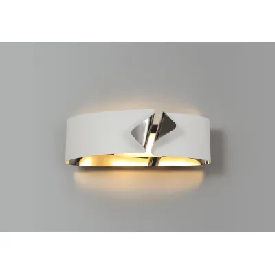 Park Lane Wall Lamp, 1 x 10W LED, 3000K, 700lm, Sand White Polished Chrome, 3yrs Warranty
