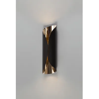 Swindon Wall Lamp, 1 x 7W LED, 3000K, 700lm, Sand Black Polished Chrome, 3yrs Warranty