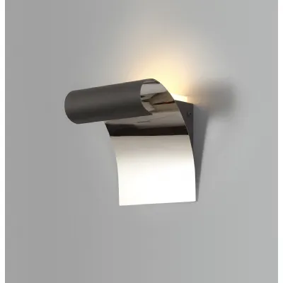 Clapton Wall Lamp, 1 x 8W LED, 3000K, 560lm, Sand Anthracite Polished Chrome, 3yrs Warranty