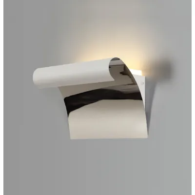 Clapton Wall Lamp, 1 x 12W LED, 3000K, 840lm, Sand White Polished Chrome, 3yrs Warranty