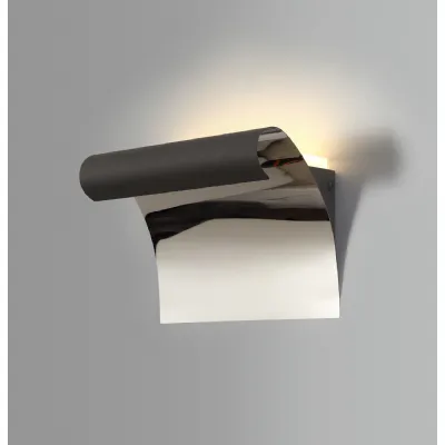 Clapton Wall Lamp, 1 x 12W LED, 3000K, 840lm, Sand Anthracite Polished Chrome, 3yrs Warranty