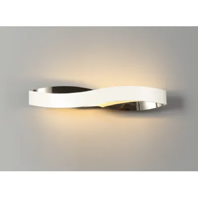 Thames Wall Lamp, 1 x 6W LED, 3000K, 420lm, Sand White Polished Chrome, 3yrs Warranty