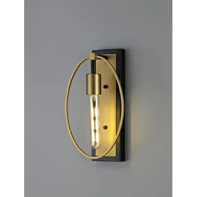 Witney Wall Lamp, 1 Light E27, Sand Gold Matt Black