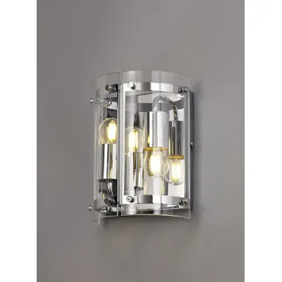 Midhurst Wall Light, 2 Light E27, Polished Chrome