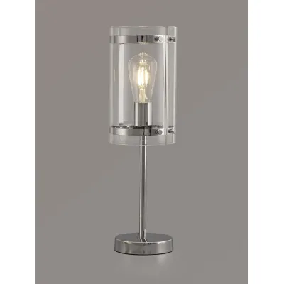Midhurst Table Lamp, 1 Light E27, Polished Chrome