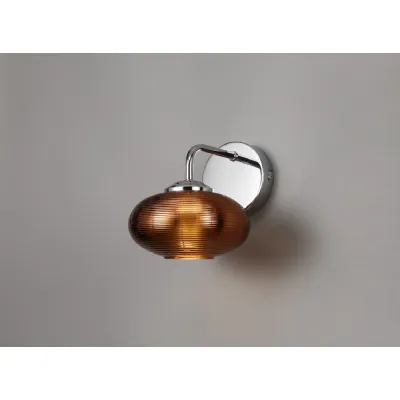 Haslemere Wall Lamp Switched, 1 x 8W LED, 4000K, Copper Polished Chrome, 3yrs Warranty