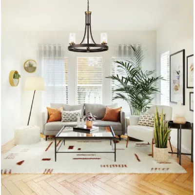 Kennington Pendant 3 Light E27, Brown Oxide Gold Bronze With Clear Glass Shades