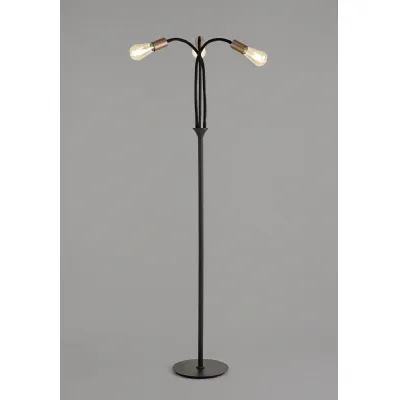 Andover Flexible Floor Lamp, 3 Light E27, Satin Black Brushed Copper