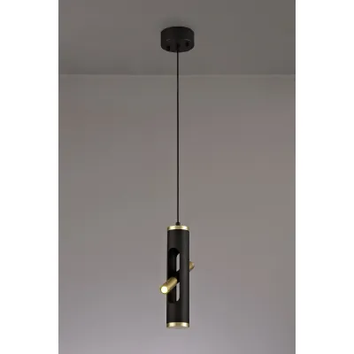 Surrey Pendant, 2 x 2W LED, 3000K, 560lm, Sand Black Gold, 3yrs Warranty