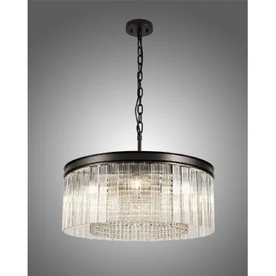 Greenwich Medium Pendant Semi Flush. 8 Light E14, Brown Oxide