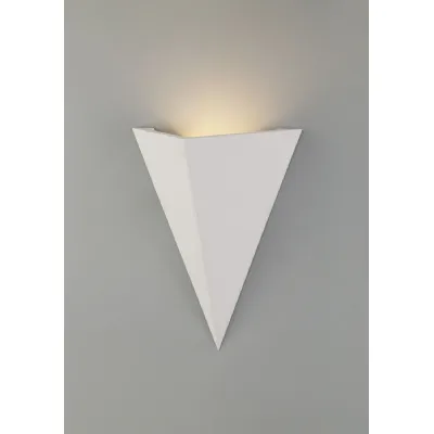 Tilbury Triangle Wall Lamp, 1 x G9, White Paintable Gypsum