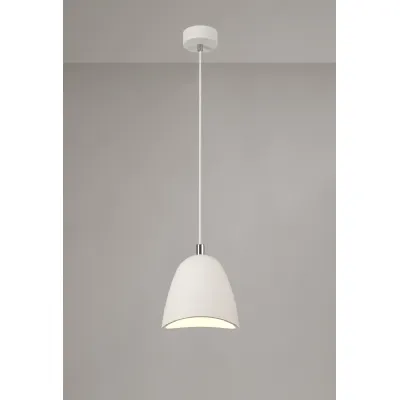 Tilbury Medium Pendant, 1 x E27, White Paintable Gypsum