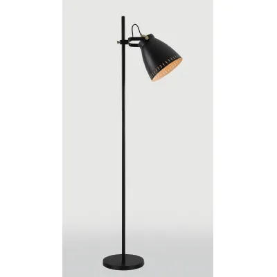 Lambeth Adjustable Floor Lamp, 1 x E27, Matt Black Antique Brass Khaki