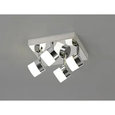 Newham 4 Light Ceiling, 4 x 5W LED, 4000K, 1700lm, IP44, Polished Chrome, 3yrs Warranty