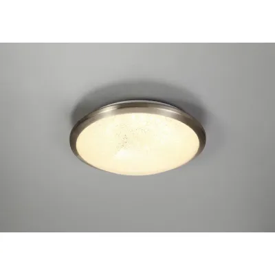 Croydon Ceiling, 30cm 1 x 12W LED, 3000K, 750lm, IP44, Satin Nickel Crystaline, 3yrs Warranty