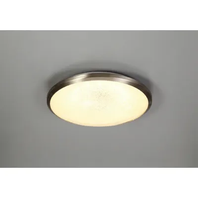 Croydon Ceiling, 35cm 1 x 18W LED, 3000K, 1044lm, IP44, Satin Nickel Crystaline, 3yrs Warranty