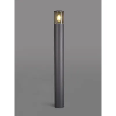 Anthracite Smoked Slim 90cm 1 Light E27 Tubular Post Lamp