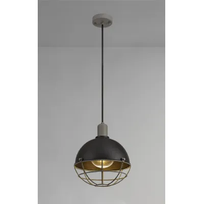 Camberley Pendant, 1 Light E27, IP65, Matt Black Grey, 2yrs Warranty