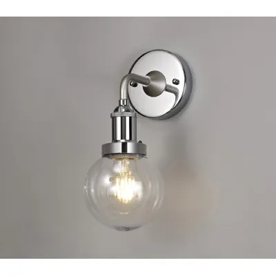 Worthing Wall Lamp 1 Light E27 IP65 Exterior Titanium Silver Polished Chrome