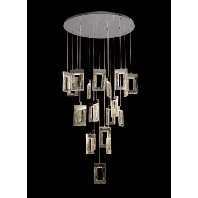 Trafalgar Pendant 5m, 21 x 4.5W LED, 3000K, 3360lm, Polished Chrome, 3yrs Warranty Item Weight: 25.8kg