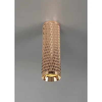 Lenham 20cm Surface Mounted Ceiling Light, 1 x GU10, Rose Gold