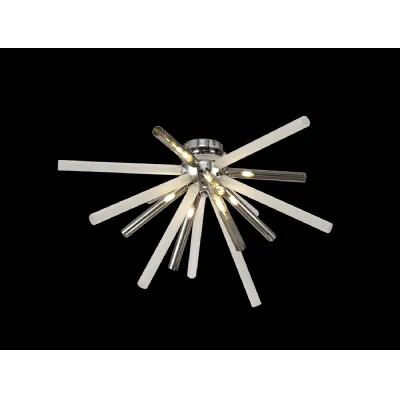 St James Semi Flush 8 Light G9, Smoked And Frosted Polished Chrome