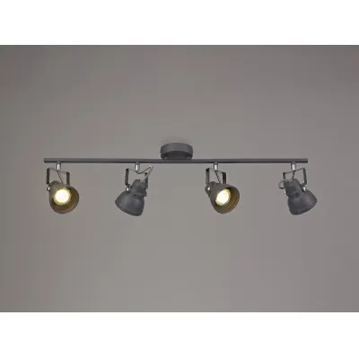 Chigwell Adjustable Linear Bar Spotlight, 4 x GU10 (Max 10W LED), Matt Grey Polished Chrome