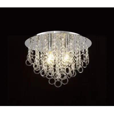 Milton Ceiling, 4 Light E14, Polished Chrome Crystal
