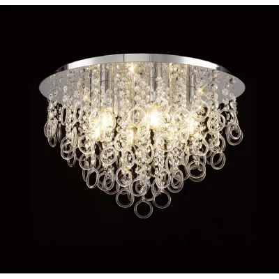 Milton Ceiling, 6 Light E14, Polished Chrome Crystal