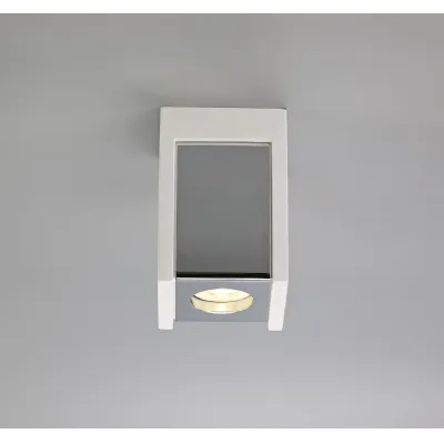 Woking 1 Light Square Ceiling GU10, White Paintable Gypsum With Polished Chrome Cover