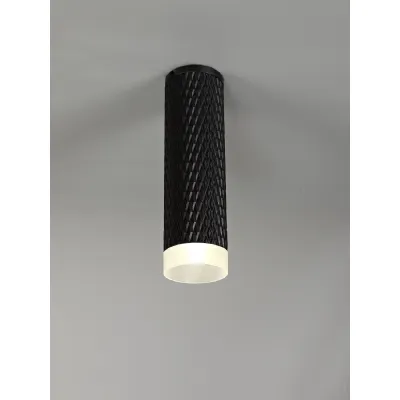 Lenham 1 Light 20cm Surface Mounted Ceiling GU10, Sand Black Acrylic Ring