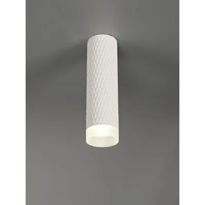 Lenham 1 Light 20cm Surface Mounted Ceiling GU10, Sand White Acrylic Ring
