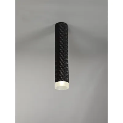 Lenham 1 Light 30cm Surface Mounted Ceiling GU10, Sand Black Acrylic Ring