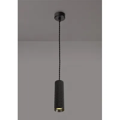 Lenham 1 Light 20cm Pendant Light GU10, Sand Black