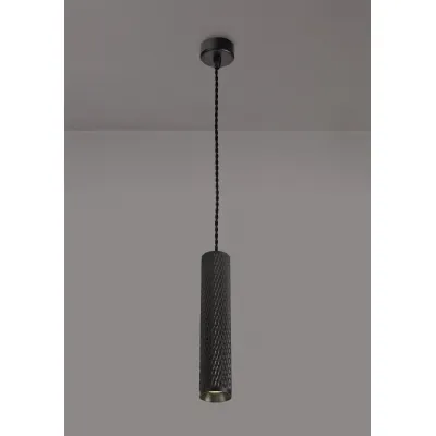 Lenham 1 Light 30cm Pendant Light GU10, Sand Black
