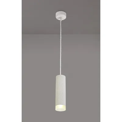 Lenham 1 Light 20cm Pendant Light GU10, Sand White Acrylic Ring
