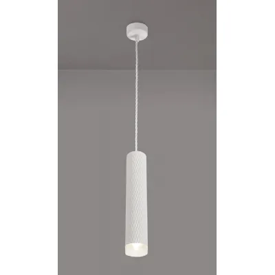 Lenham 1 Light 30cm Pendant Light GU10, Sand White Acrylic Ring