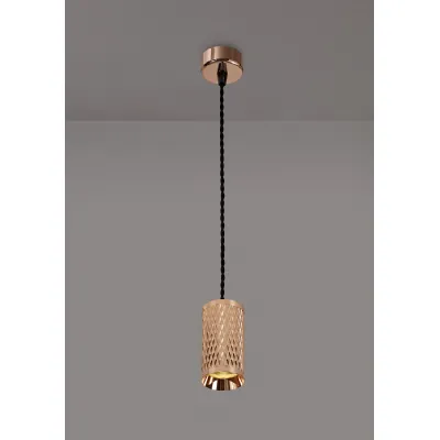 Lenham 1 Light 11cm Pendant Light GU10, Rose Gold
