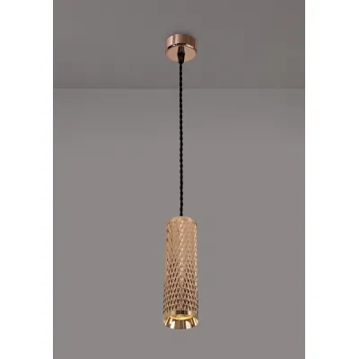 Lenham 1 Light 20cm Pendant Light GU10, Rose Gold
