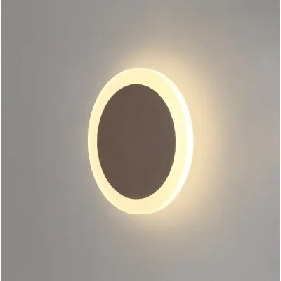 Edgware Magnetic Base Wall Lamp, 12W LED 3000K 498lm, 15 19cm Round Centre, Coffee Acrylic Frosted Diffuser