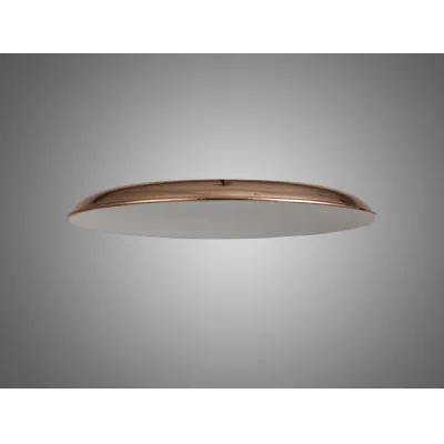 Knightsbridge Round Flat Metal 35cm Lampshade, Rose Gold