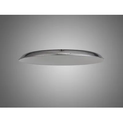 Knightsbridge Round Flat Metal 35cm Lampshade, Chrome