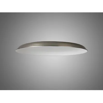 Knightsbridge Round Flat Metal 35cm Lampshade, Brushed Nickel